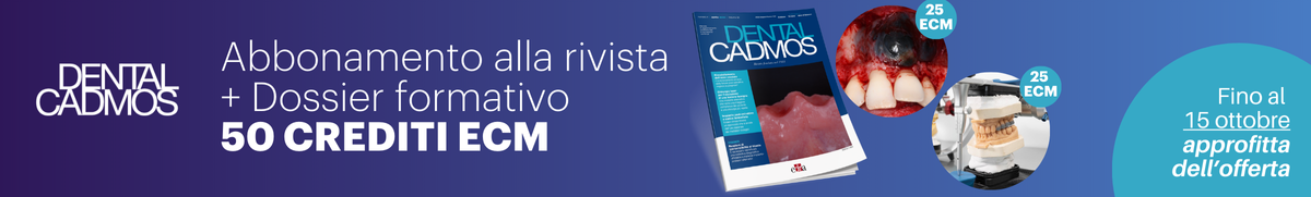 Abbonamento offerta Dental Cadmos rivista scientifica odontoiatria + 50 crediti ecm odontoiatri